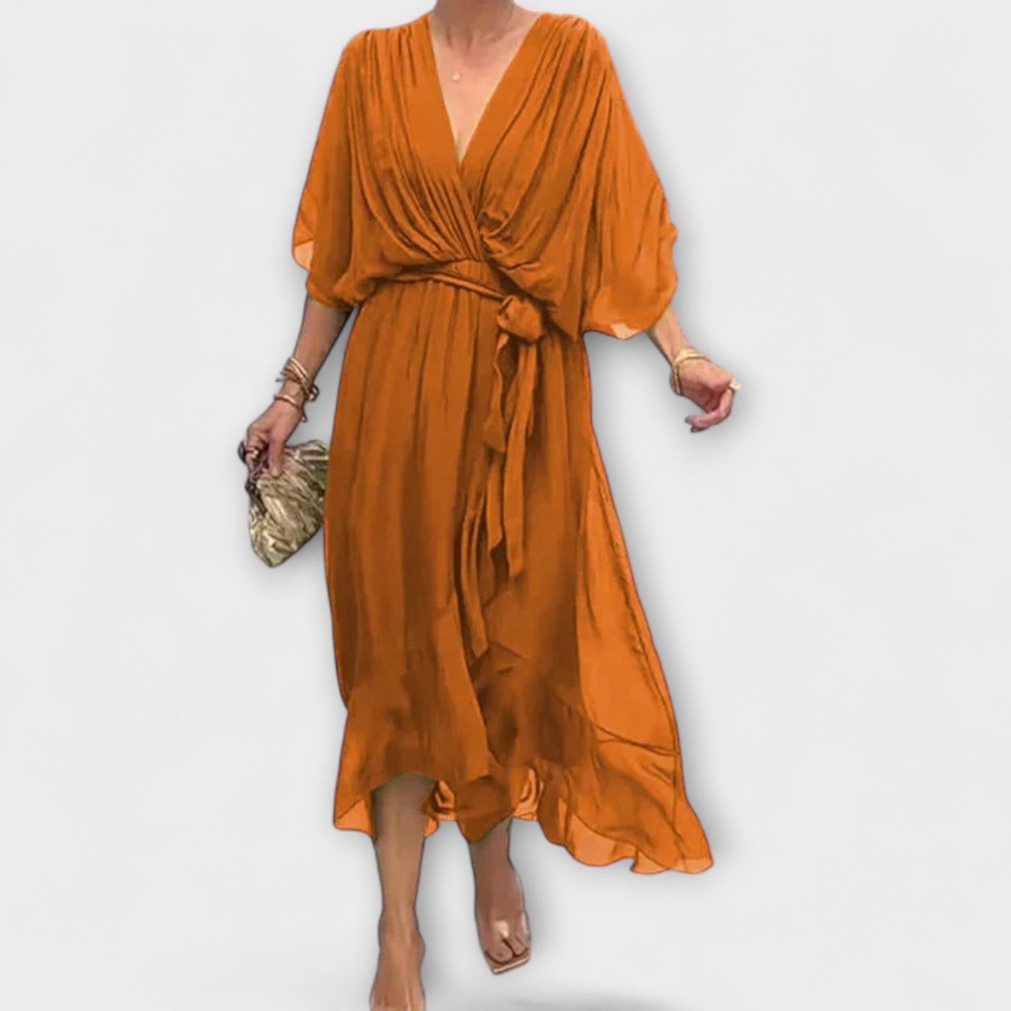 Amoura - Chiffonjurk met V-hals