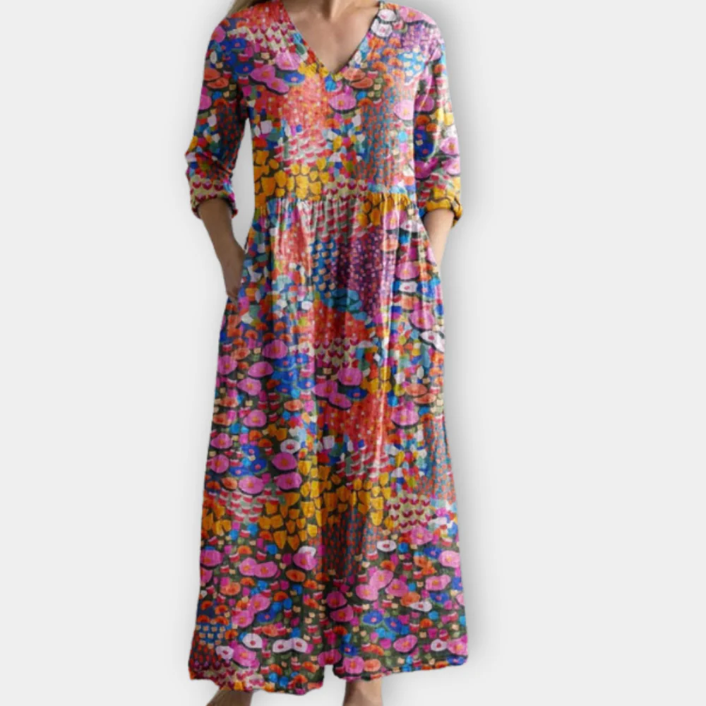 Juliet - Flatterende Vloeiende Boho Maxi Jurk