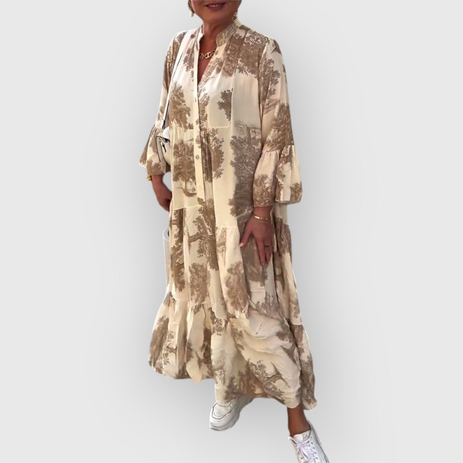 Ella™ – Elegante Jurk met Fijn Motief