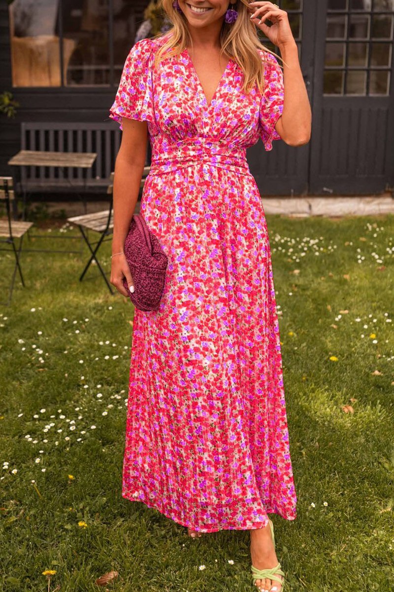 Lina – Zomerse Maxi Jurk met Bloemenprint