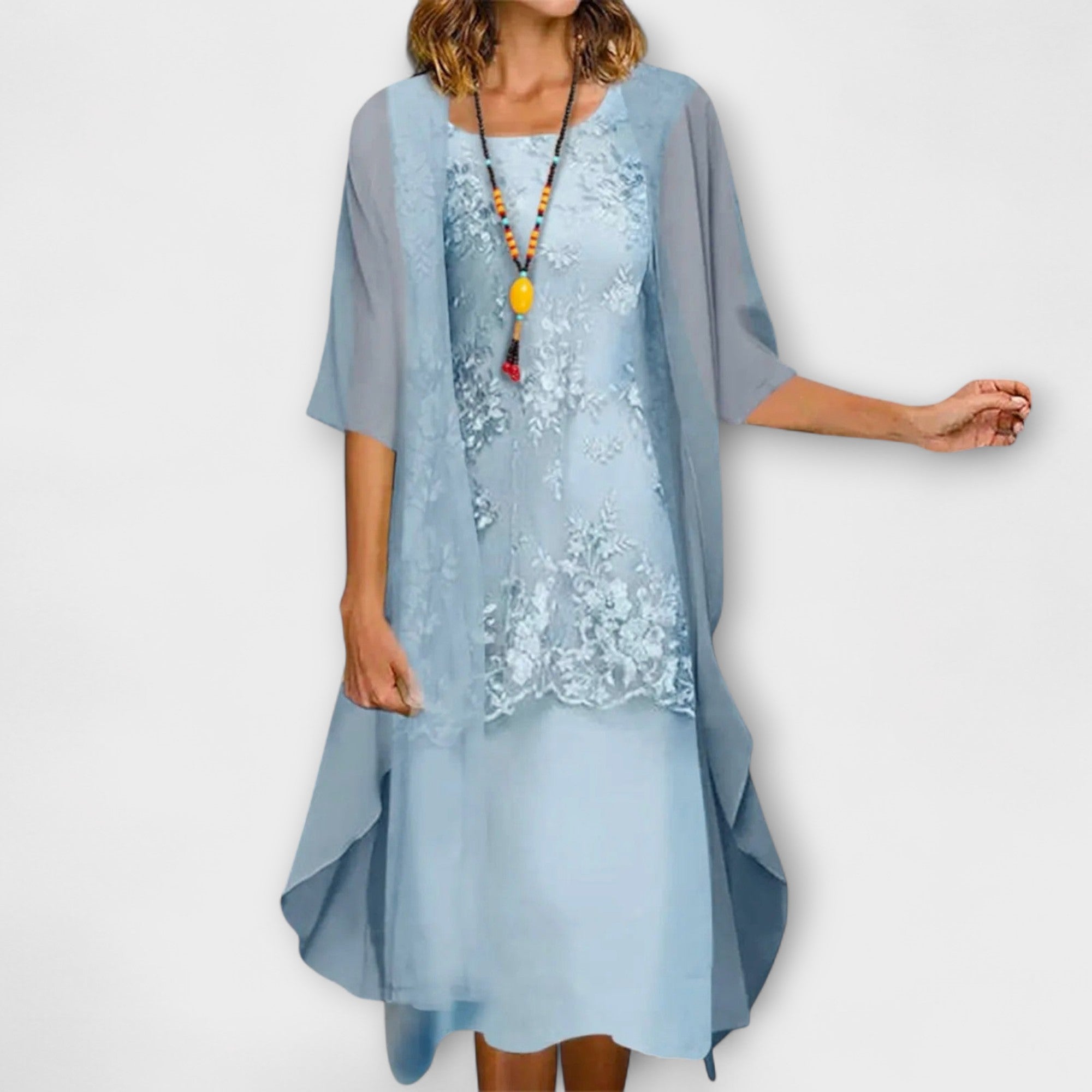 Danielle - Elegante tweedelige chiffon jurk