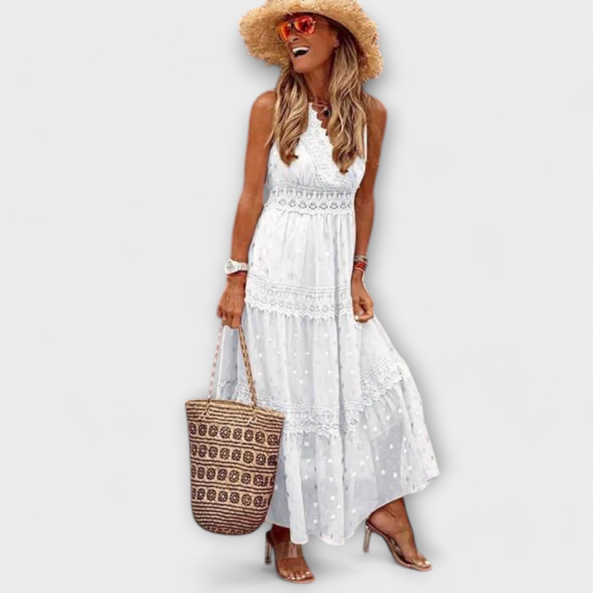 Lola - Maxijurk met Boho-kant
