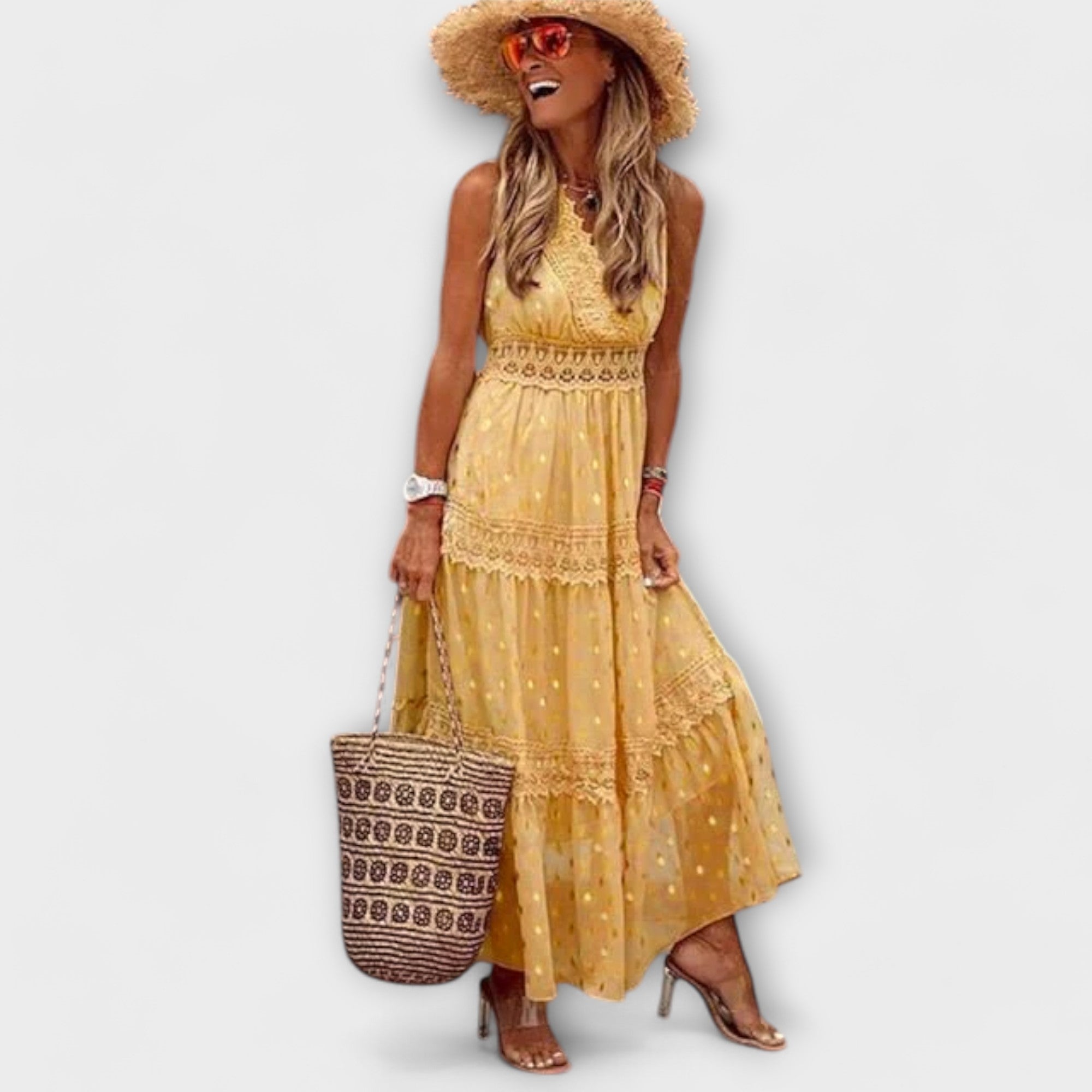 Lola - Maxijurk met Boho-kant