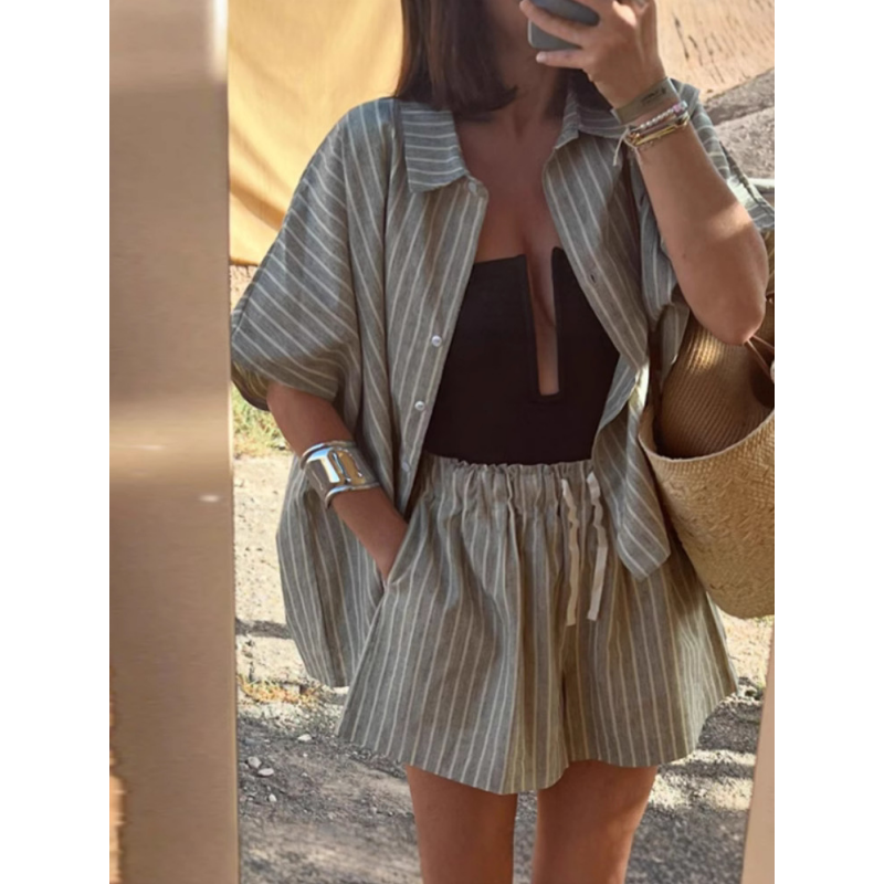 MILENA - CHIQUE SHIRT & SHORTS SET