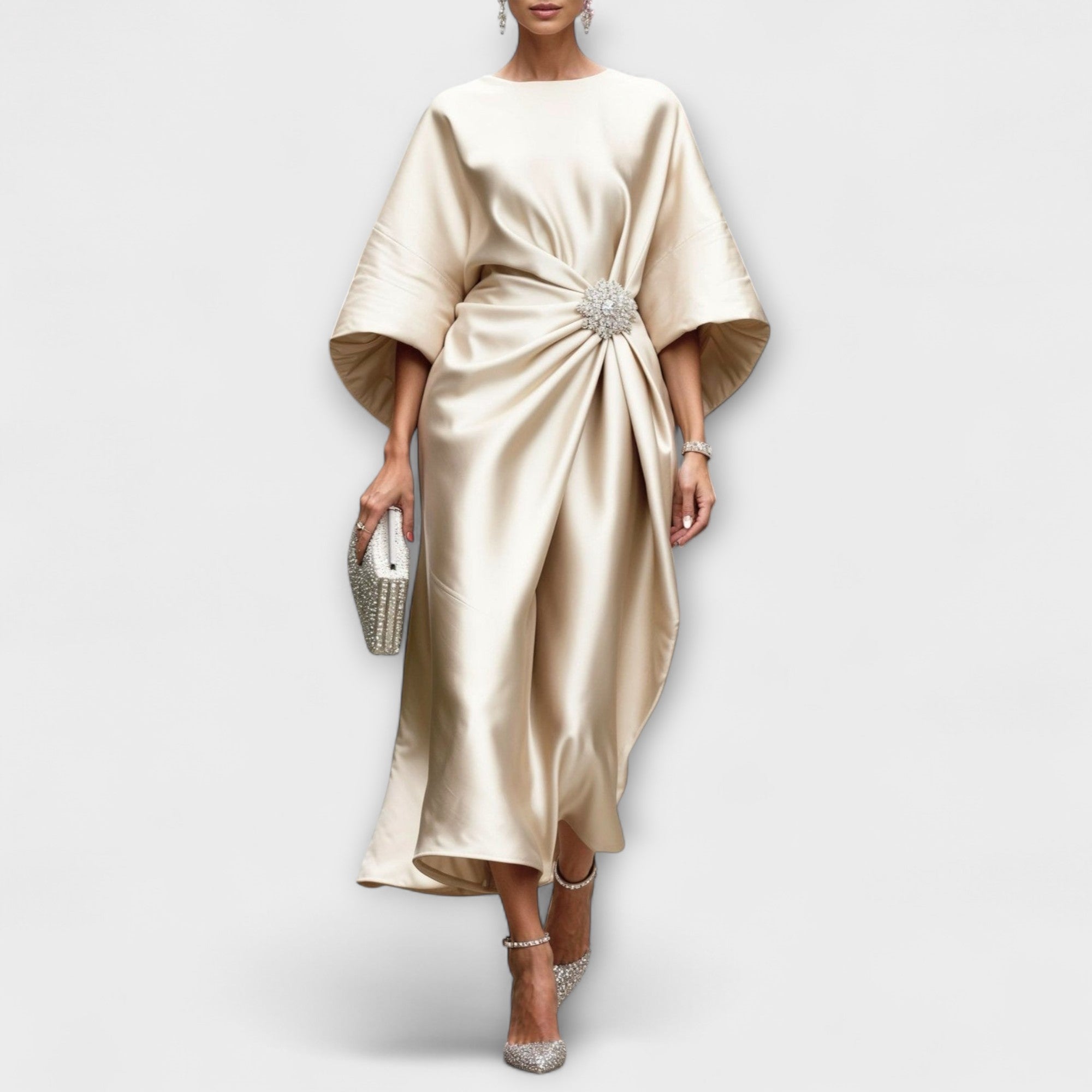 Luxe Shimmer Satijnen Langkleid