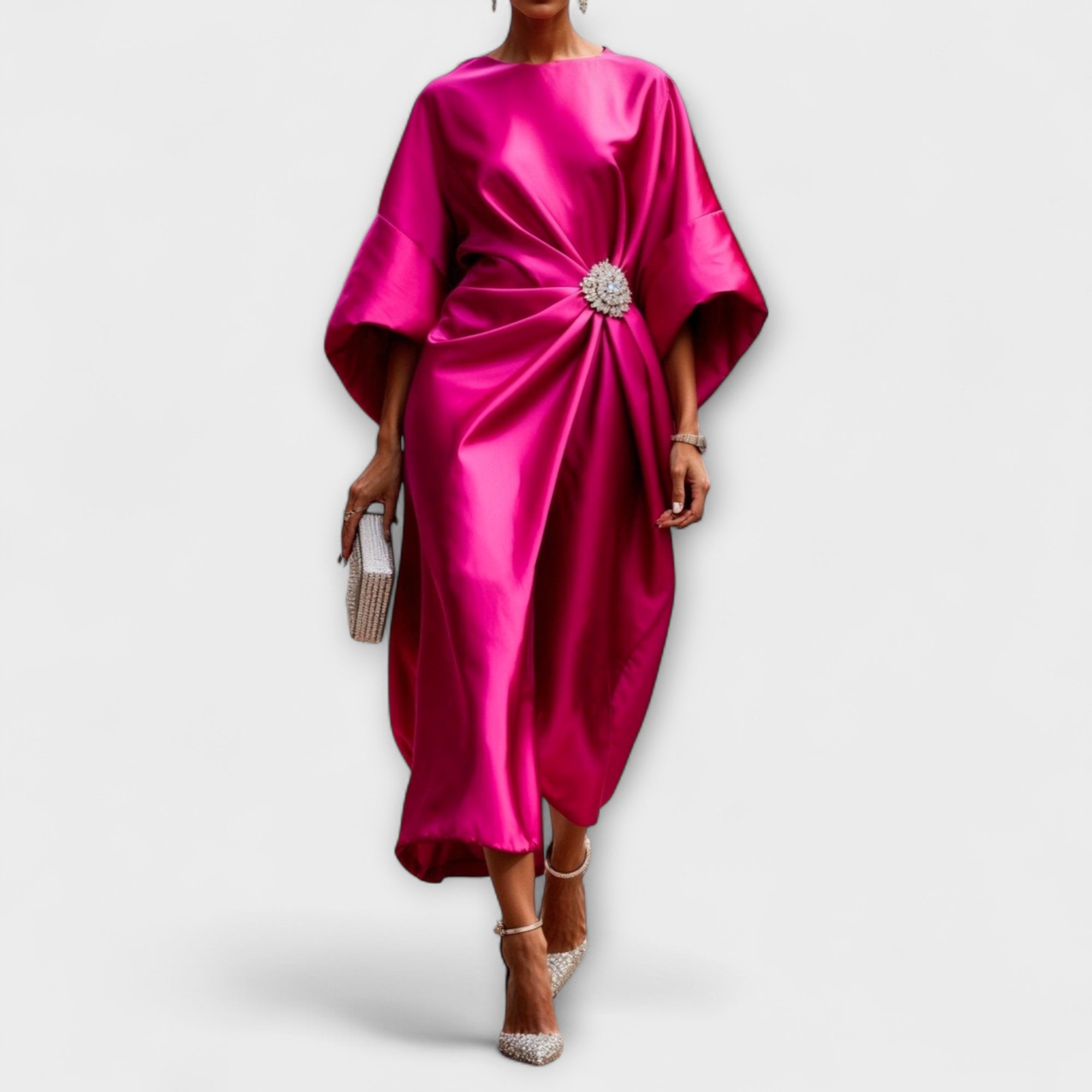 Luxe Shimmer Satijnen Langkleid