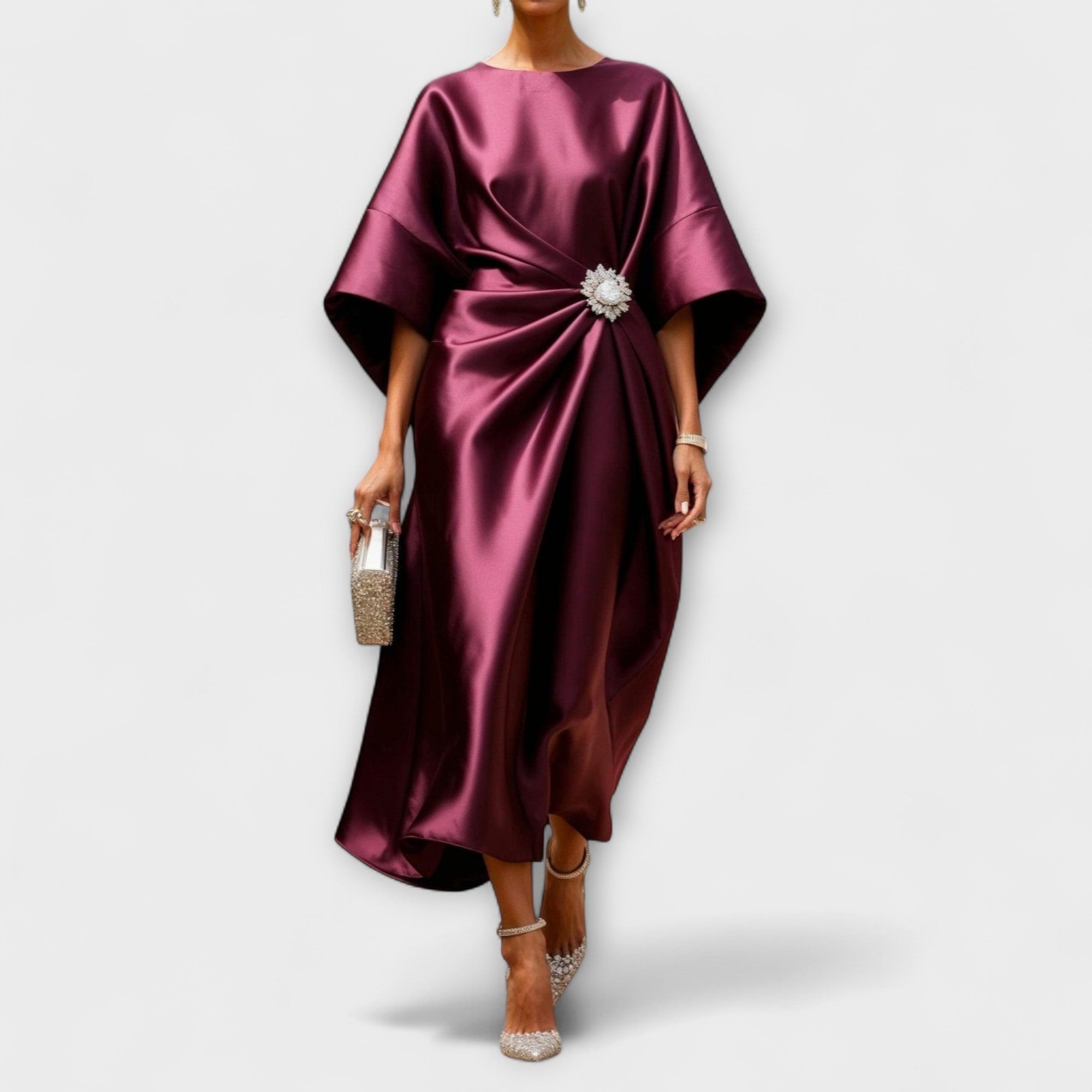 Luxe Shimmer Satijnen Langkleid