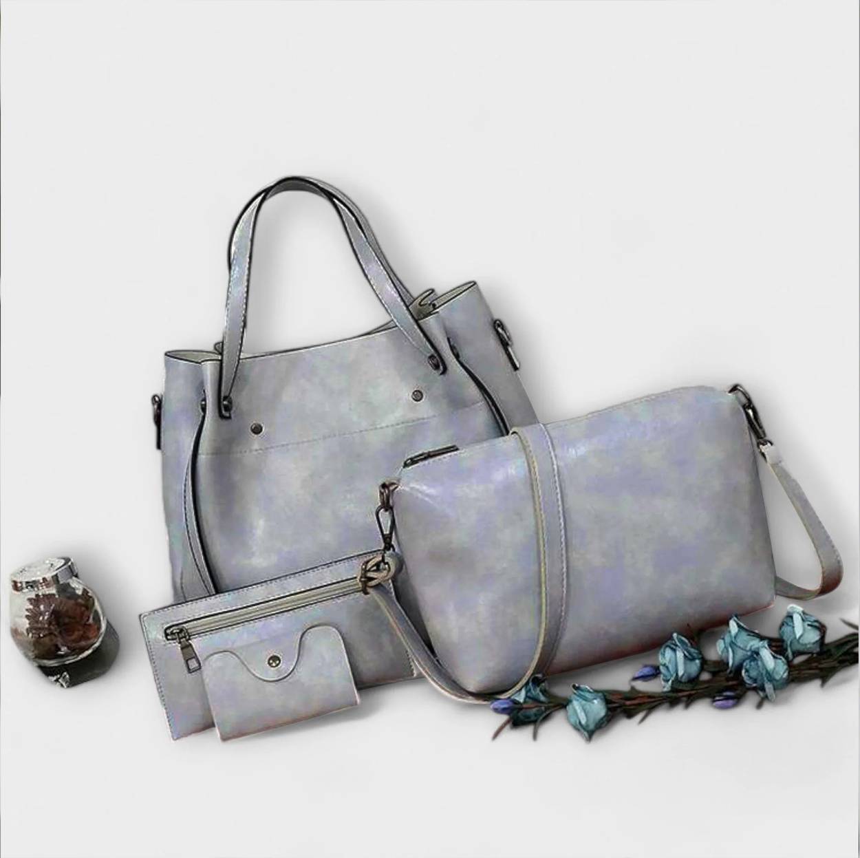 Lora. - 4-delig Vintage Tas Set