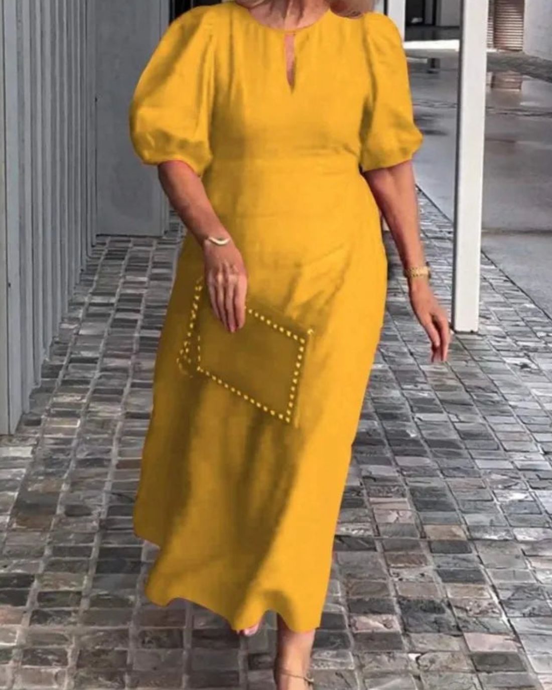 FIONA - ELEGANTE JURK VAN KATOEN EN LINNEN