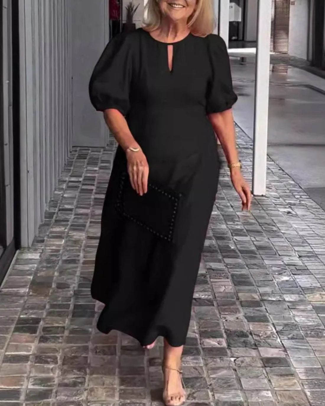FIONA - ELEGANTE JURK VAN KATOEN EN LINNEN