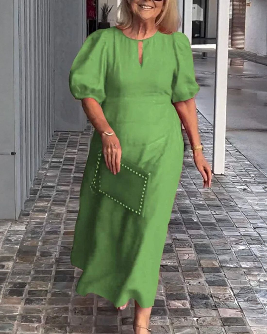 FIONA - ELEGANTE JURK VAN KATOEN EN LINNEN