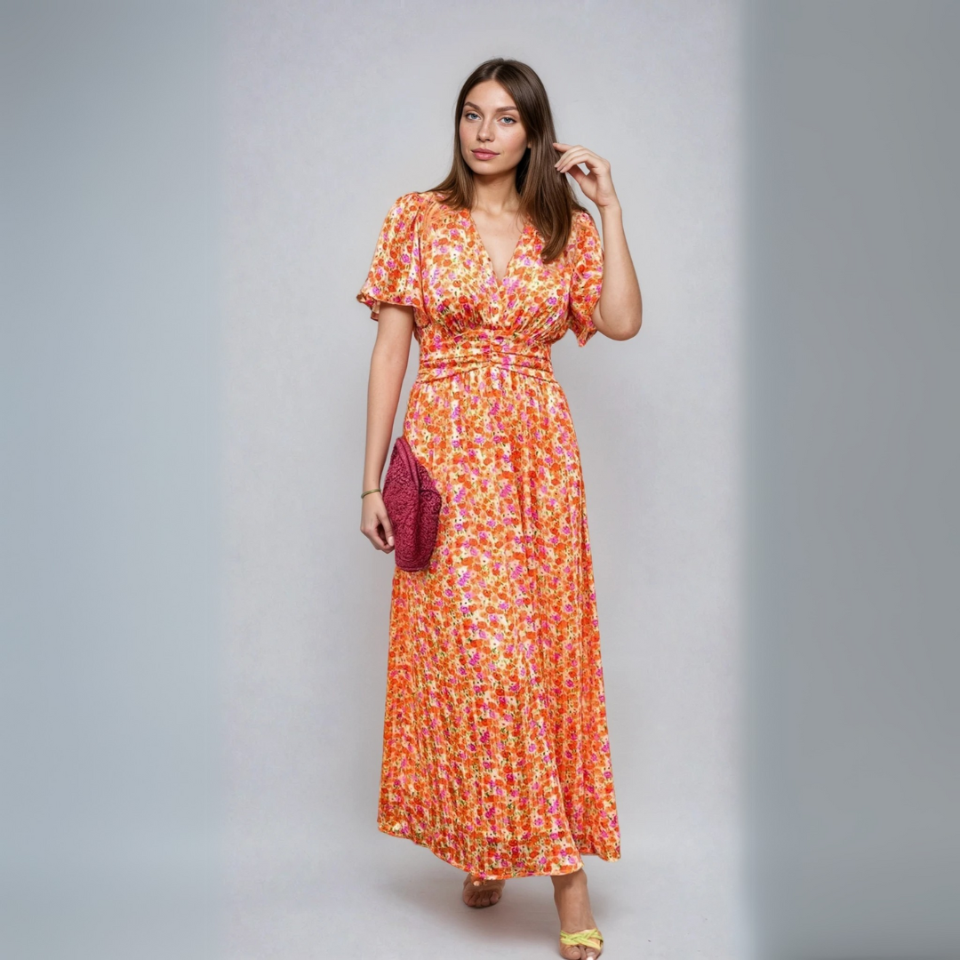 Lina – Zomerse Maxi Jurk met Bloemenprint