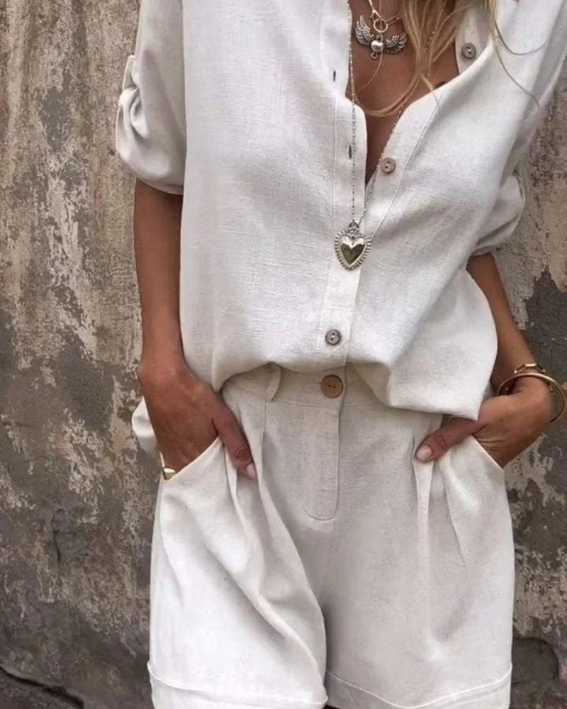 LENI - CASUAL SHIRT & SHORTS SET
