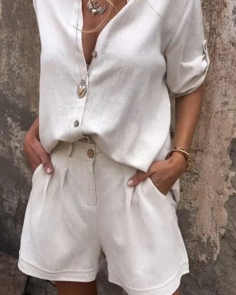 LENI - CASUAL SHIRT & SHORTS SET