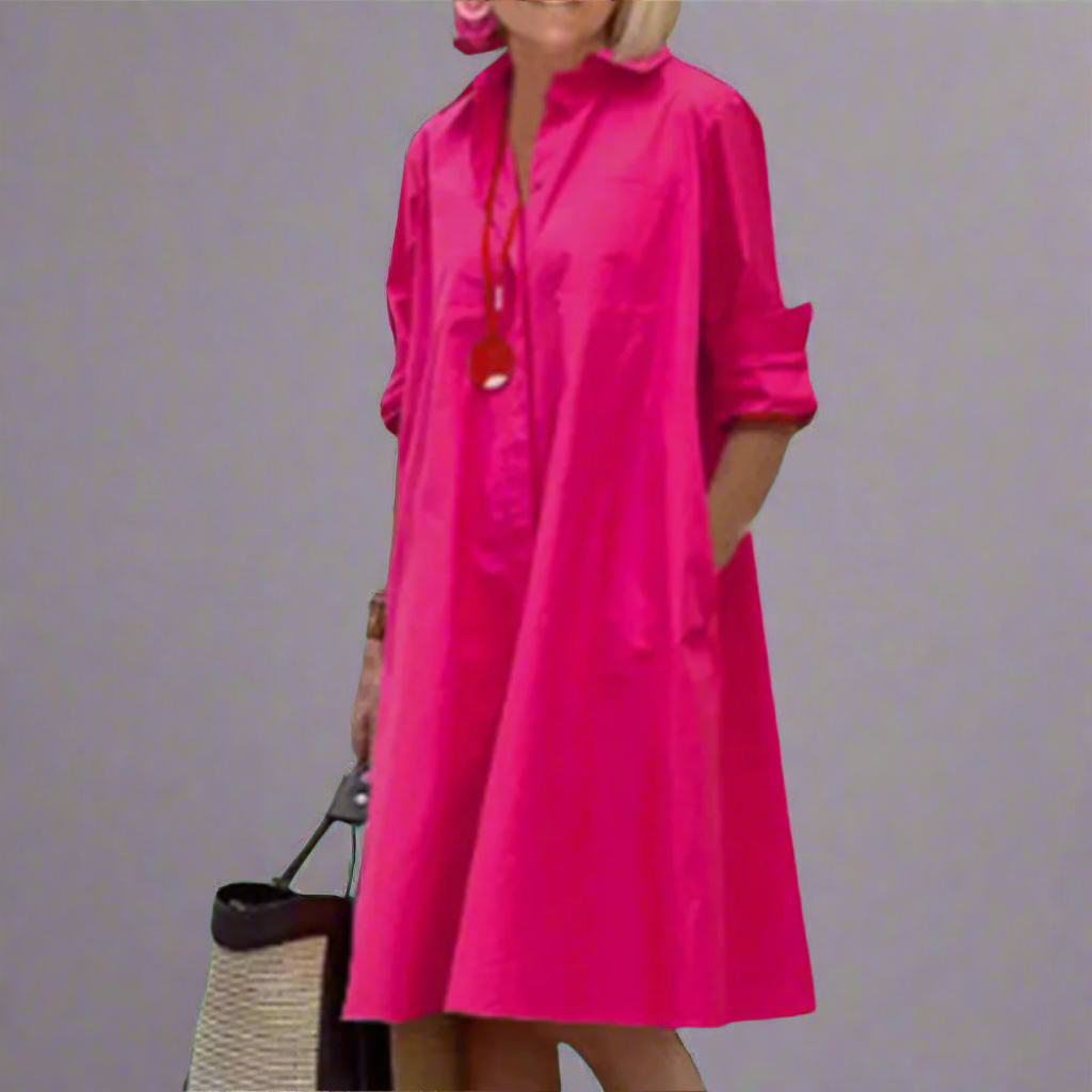 Nancy | Dames Lange Mouw Shirtjurk