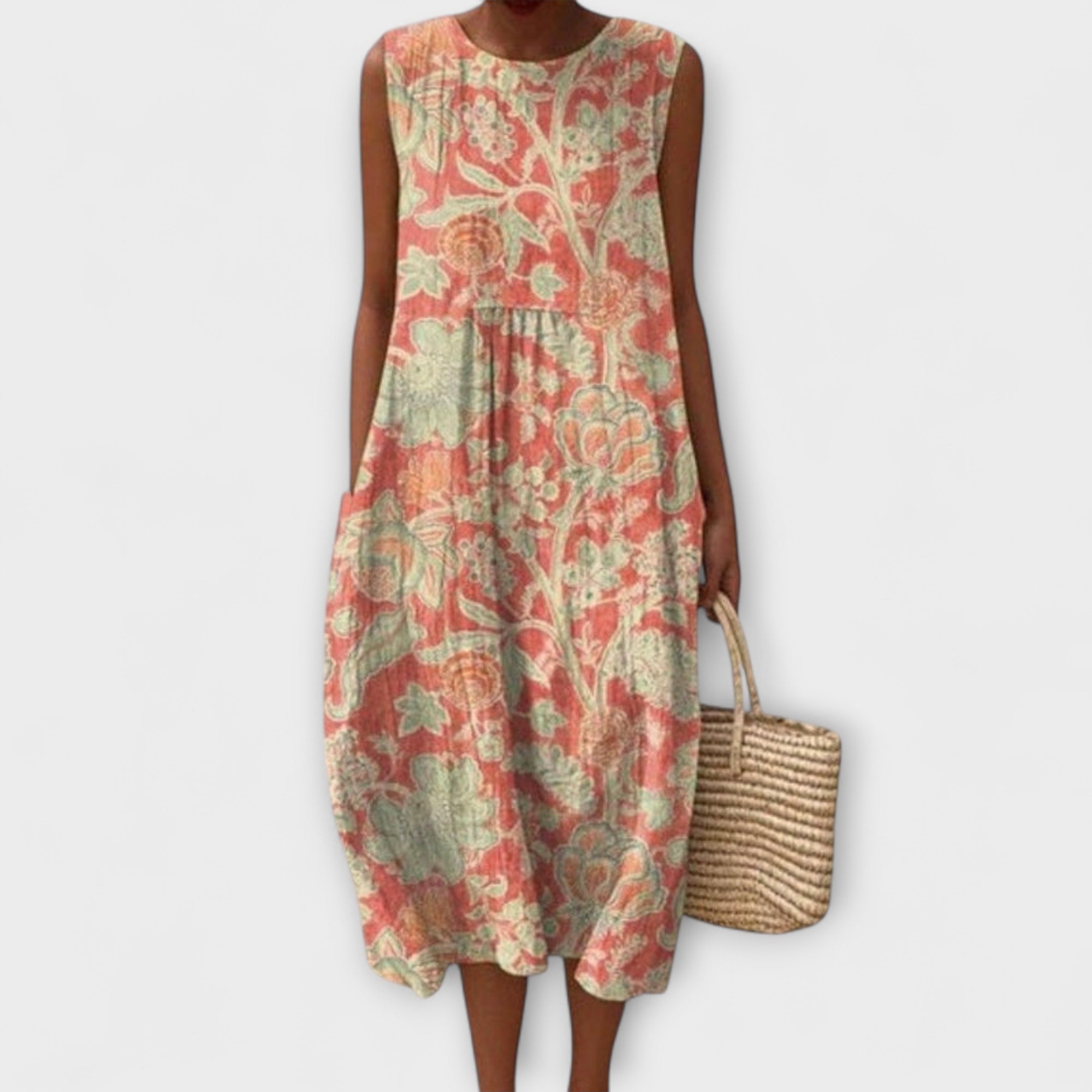 Thaleia – Midi-jurk in florale vintage-stijl