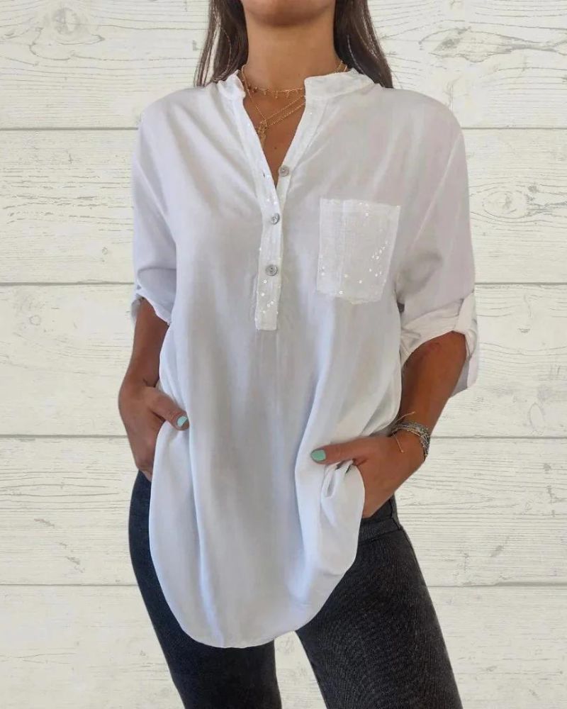 ELINE - V-hals chique shirt