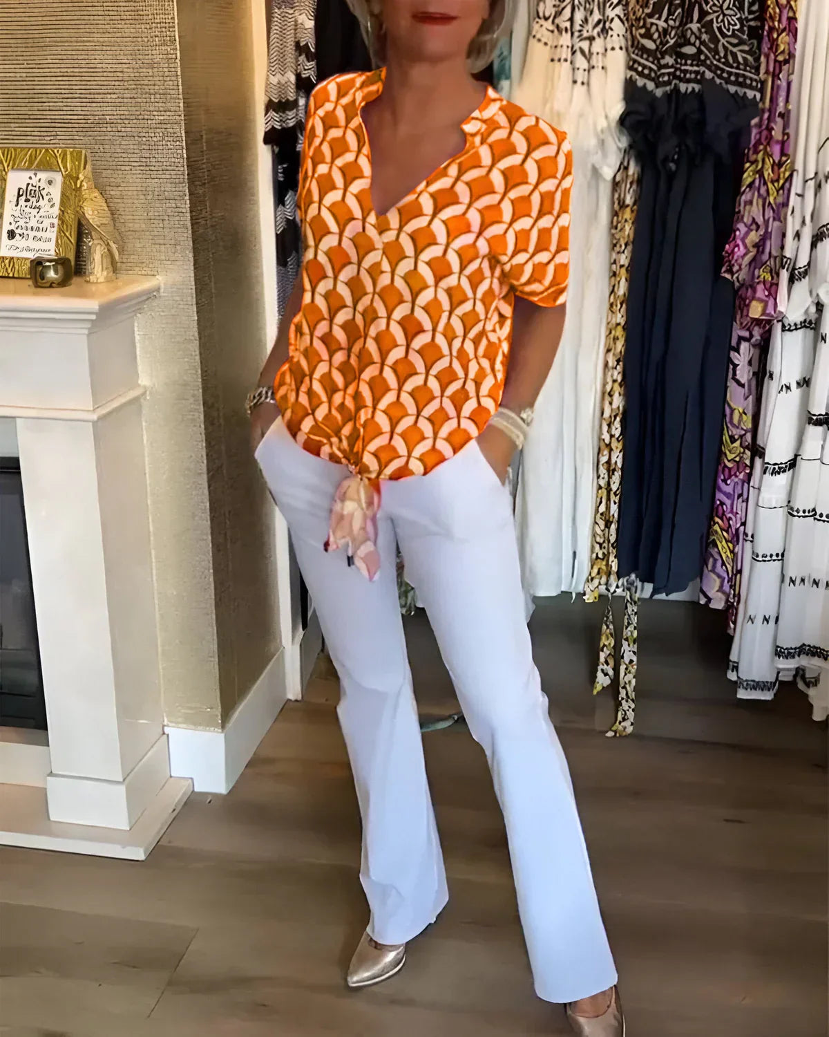 SOLVEIG I STIJLVOL GEPRINTE BLOUSE