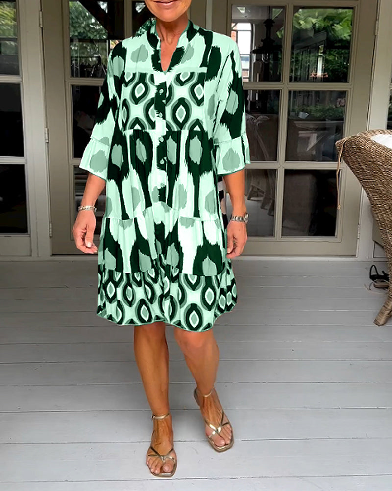 Mira™ Dress – Luchtige Jurk met Grafisch Motief