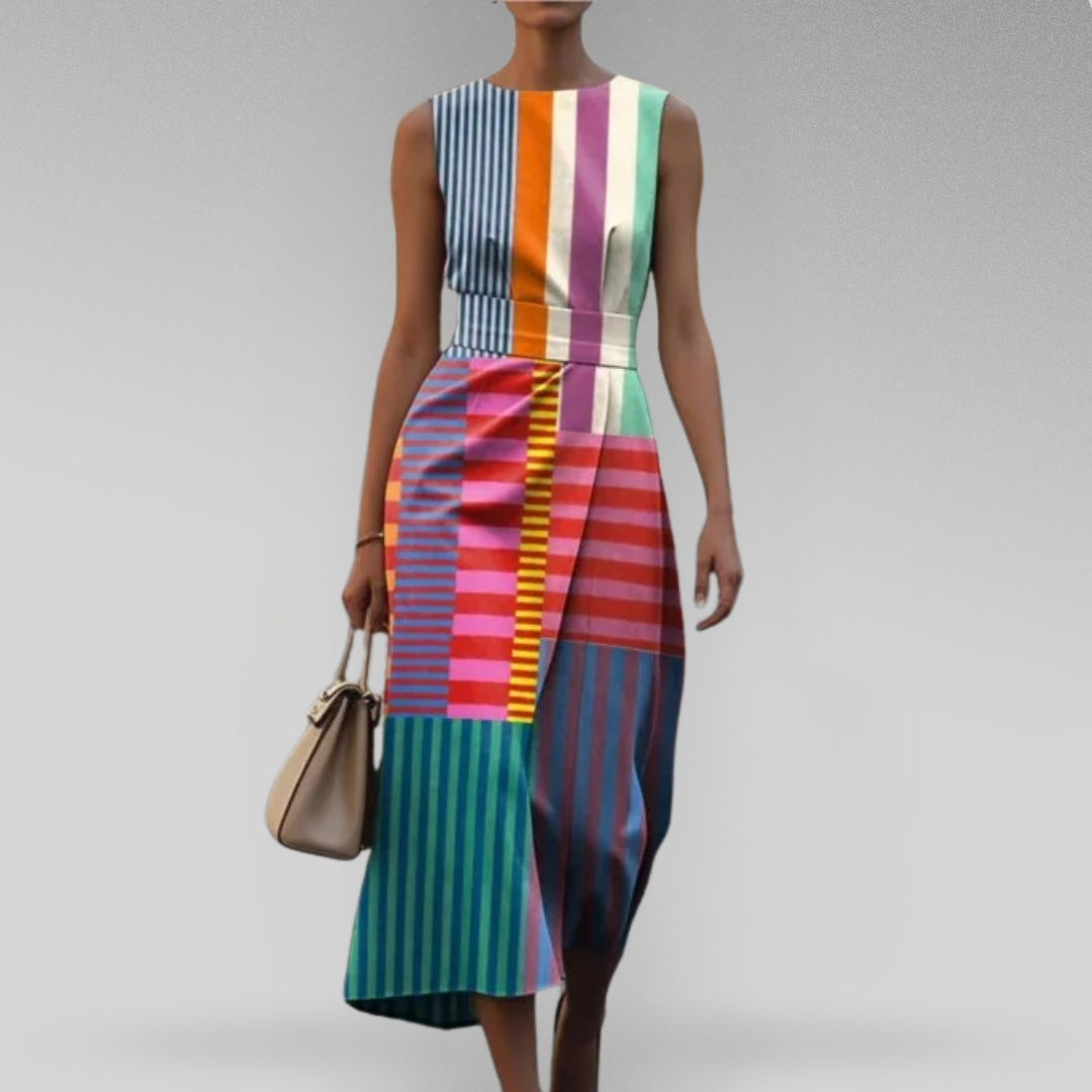 Tiffany™ - Jurk met Grafisch Strepenpatroon