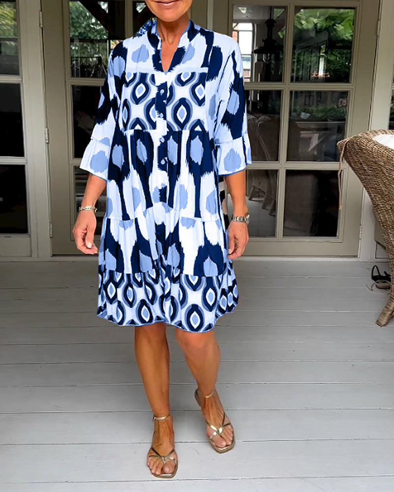 Mira™ Dress – Luchtige Jurk met Grafisch Motief