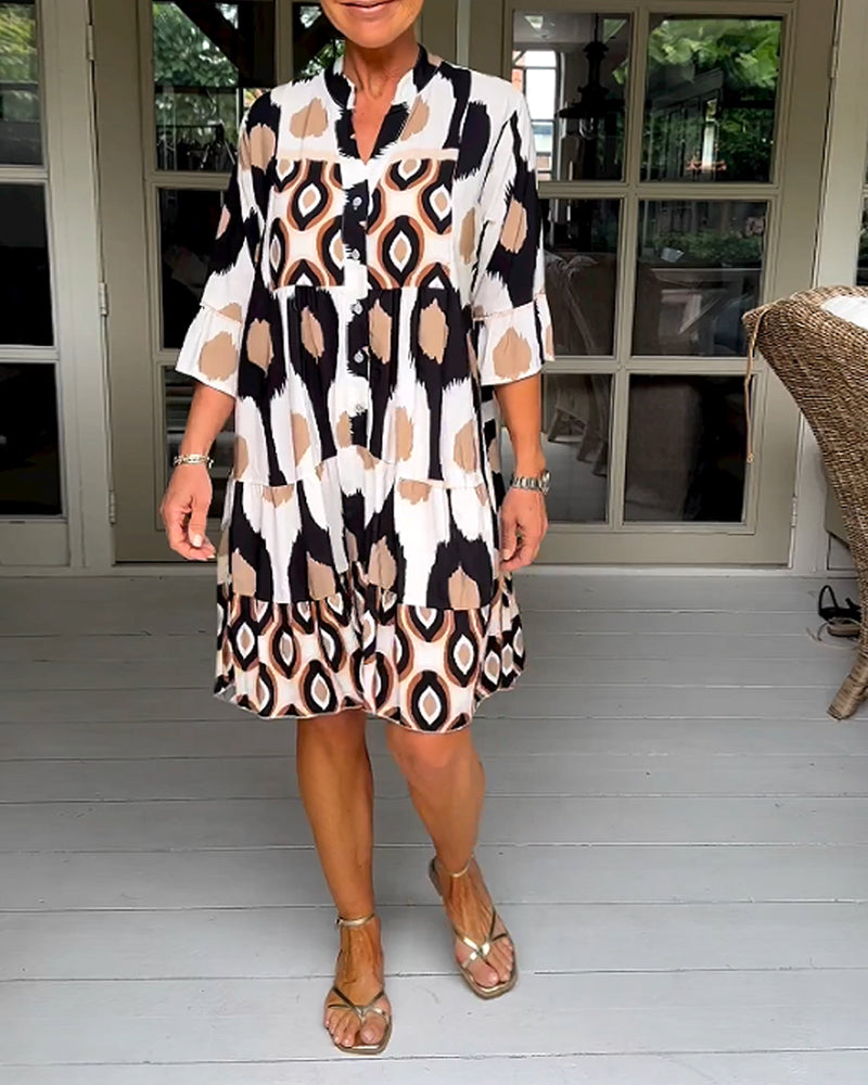 Mira™ Dress – Luchtige Jurk met Grafisch Motief