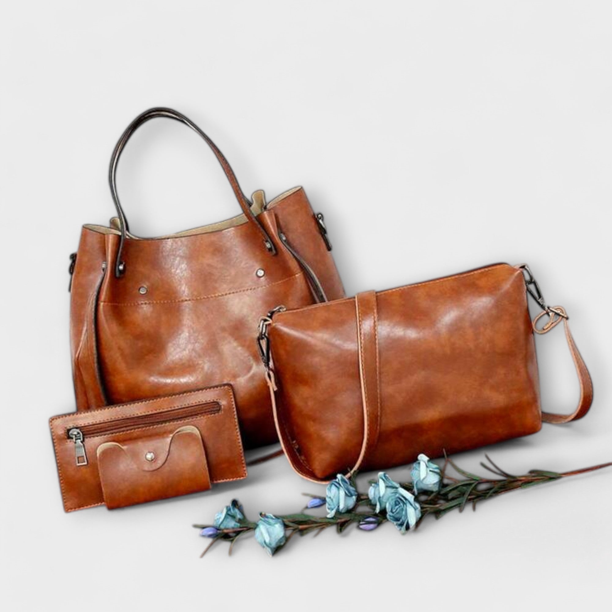 Lora. - 4-delig Vintage Tas Set
