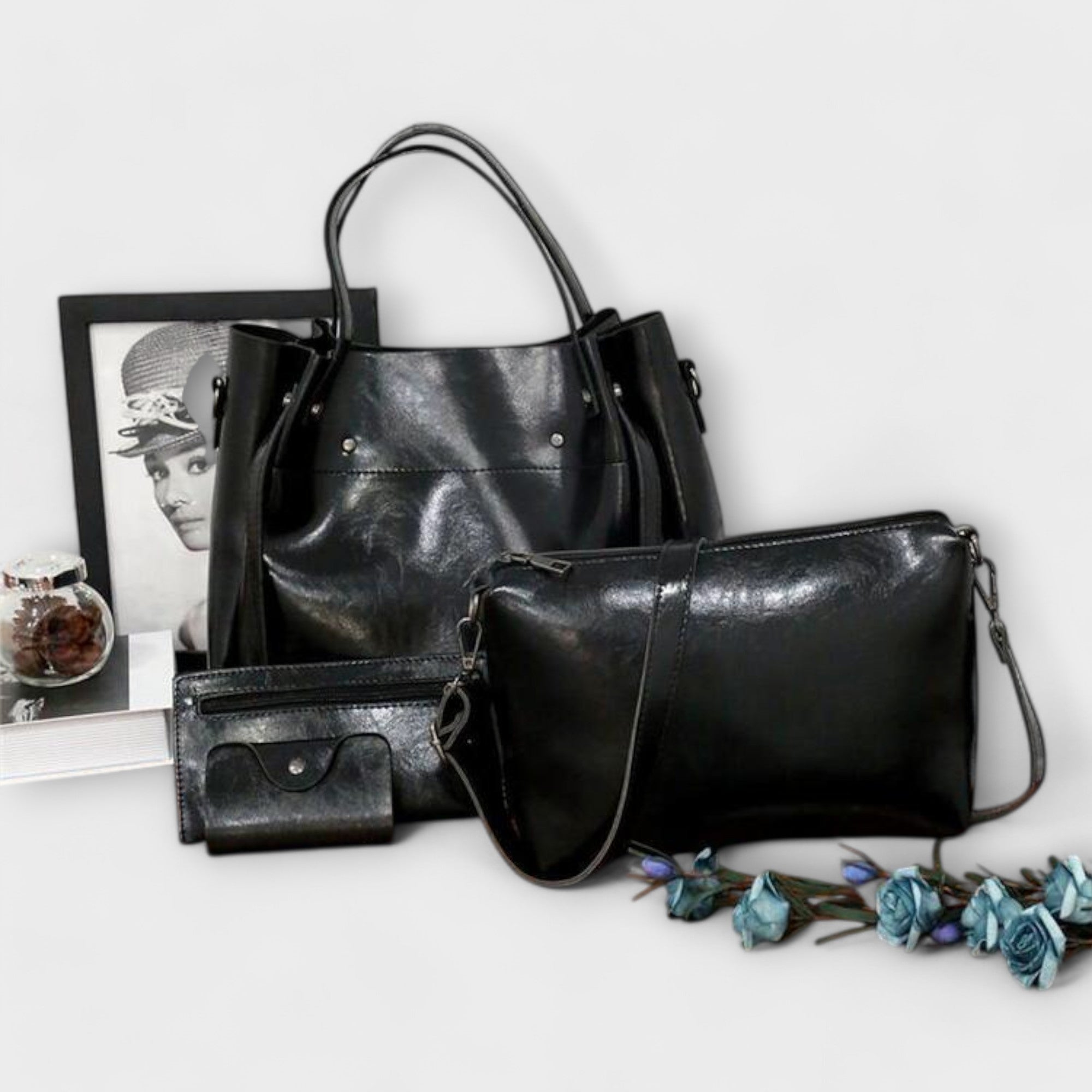 Lora. - 4-delig Vintage Tas Set
