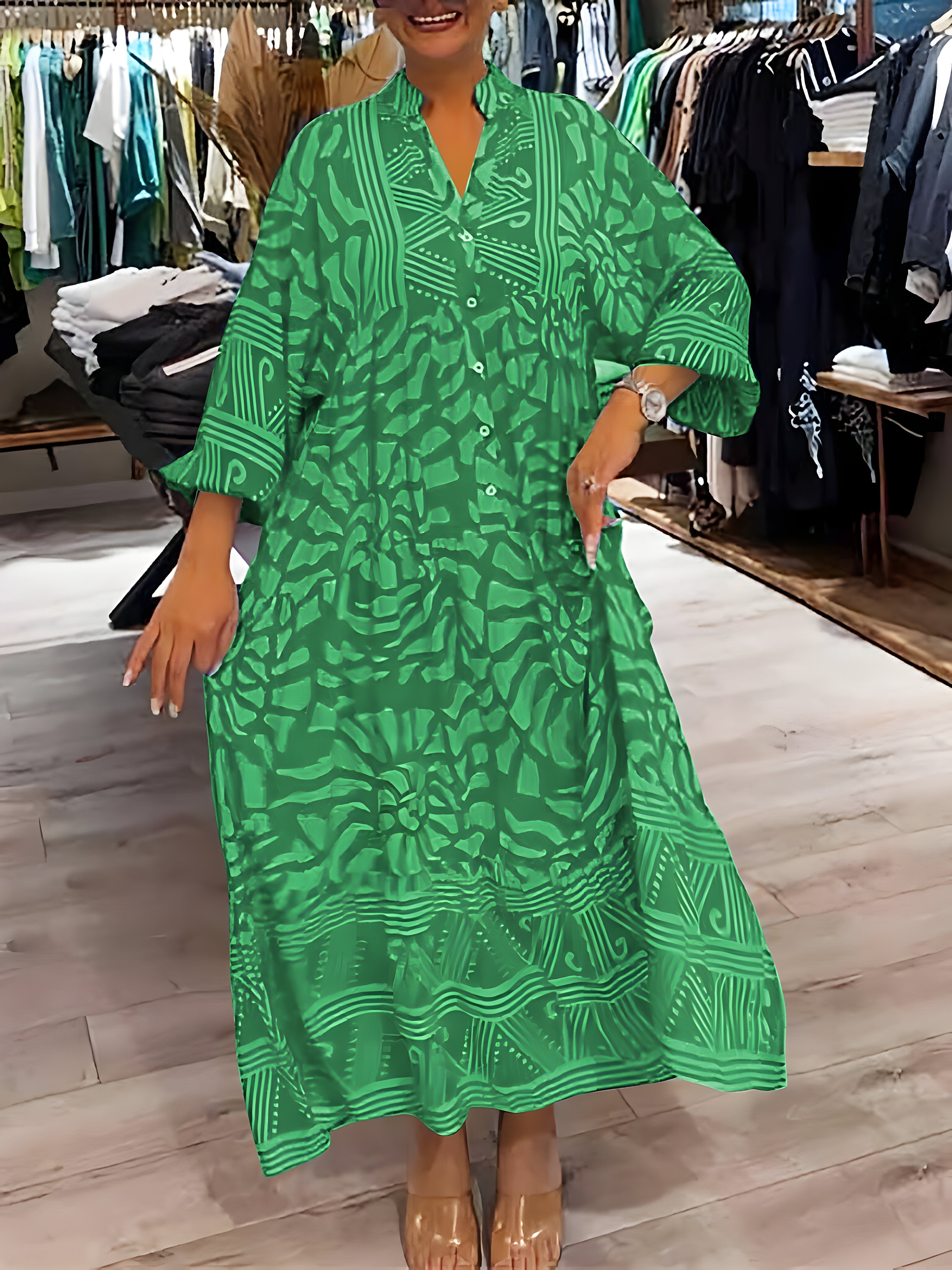 Ava – Jurk met Artistieke Print