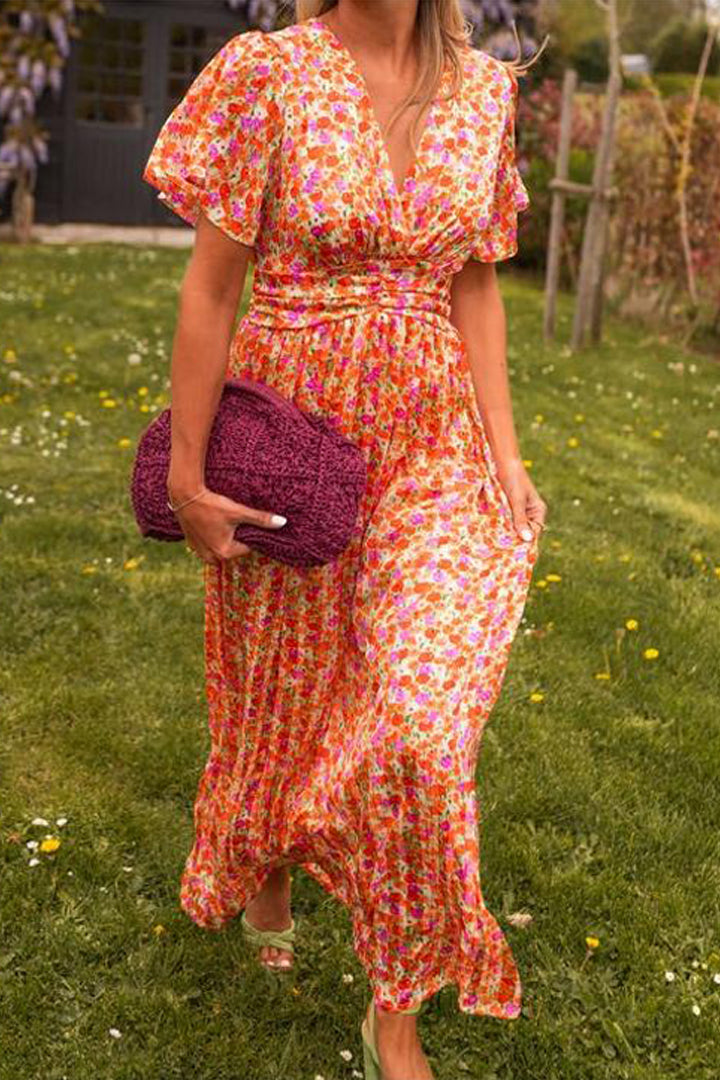 Lina – Zomerse Maxi Jurk met Bloemenprint