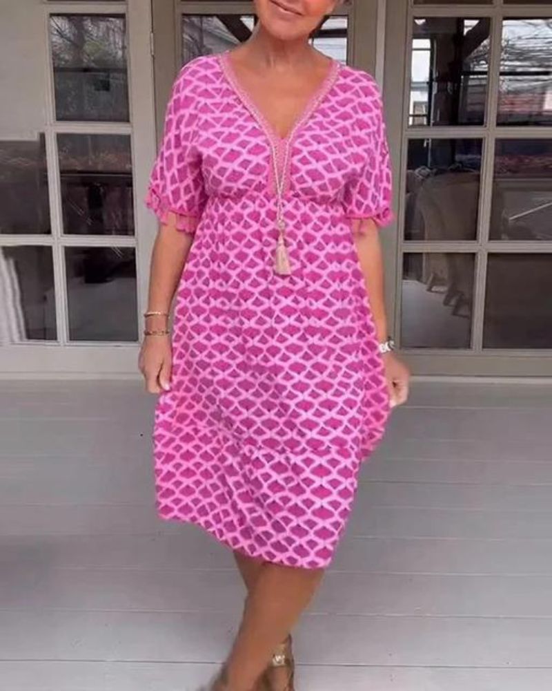 ARENAS Jurk met V-hals print