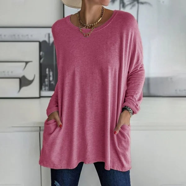 Aelira – Losvallende Top met Zakken