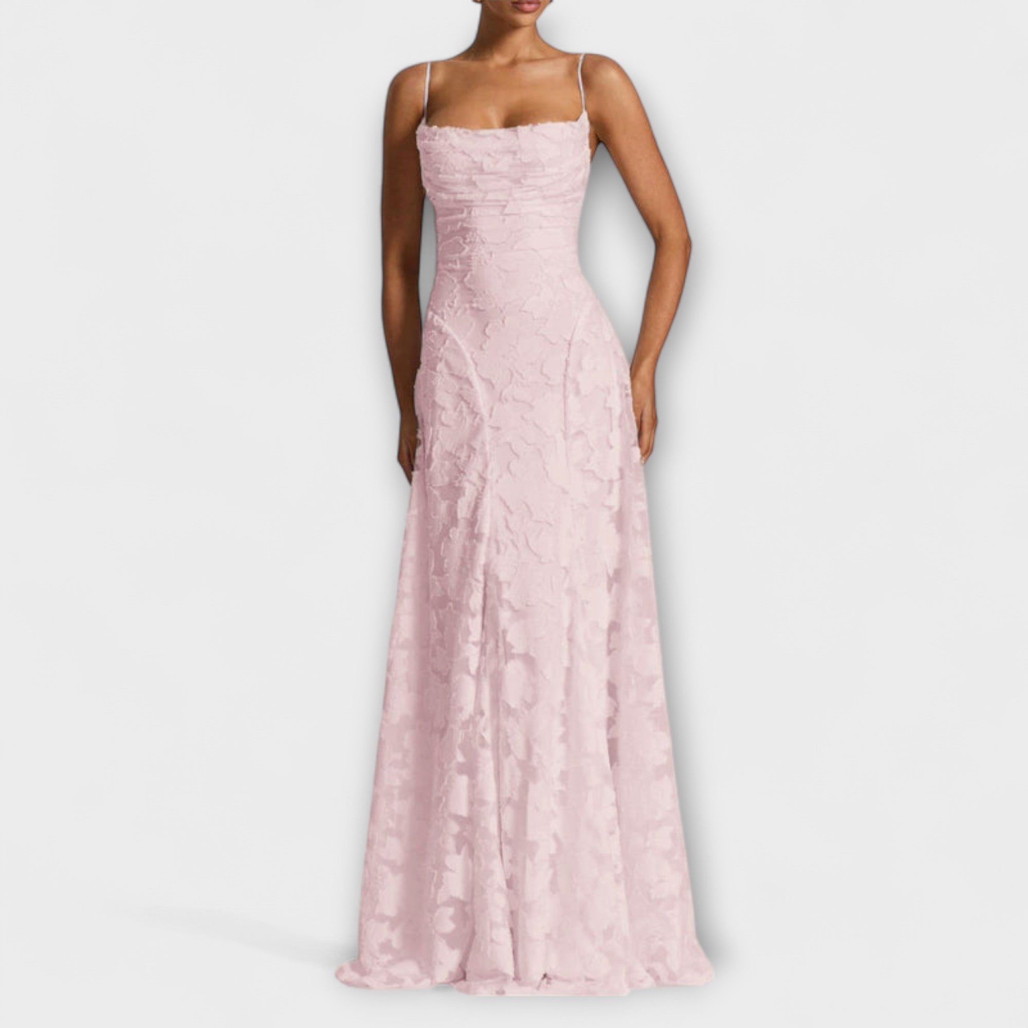 Emberly - Elegante Jacquard-Maxijurk