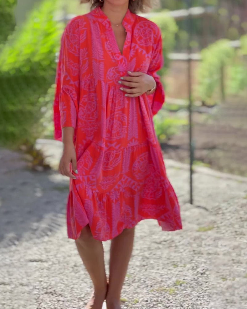 SARA – BOHO LOOSE JURK MET 3/4 MOUWEN
