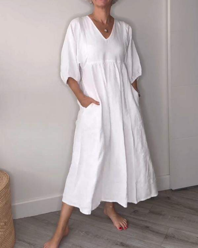 ELAENE - MAXI-JURK MET V-HALS