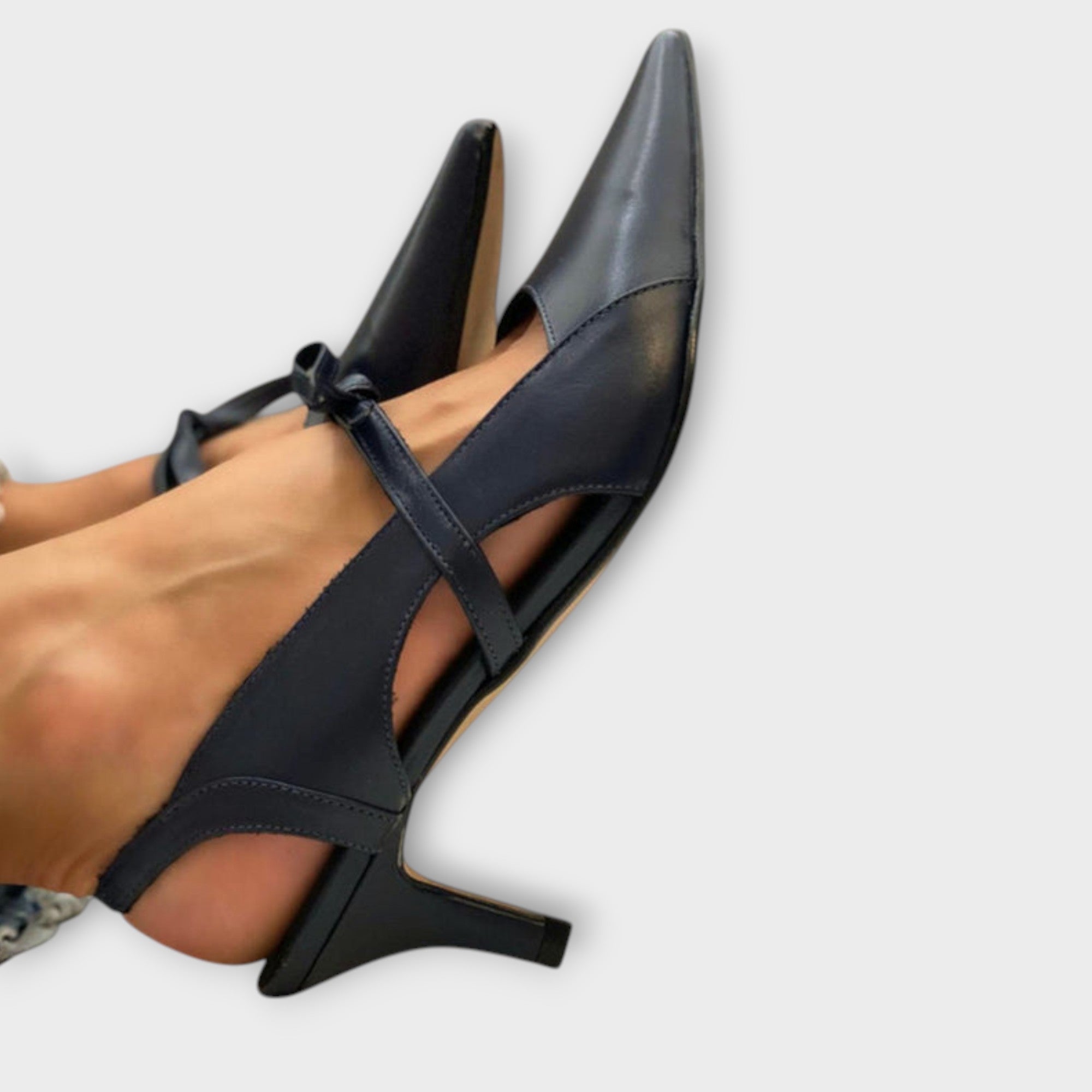 Katherine - Zwarte schoenen met lage hakken