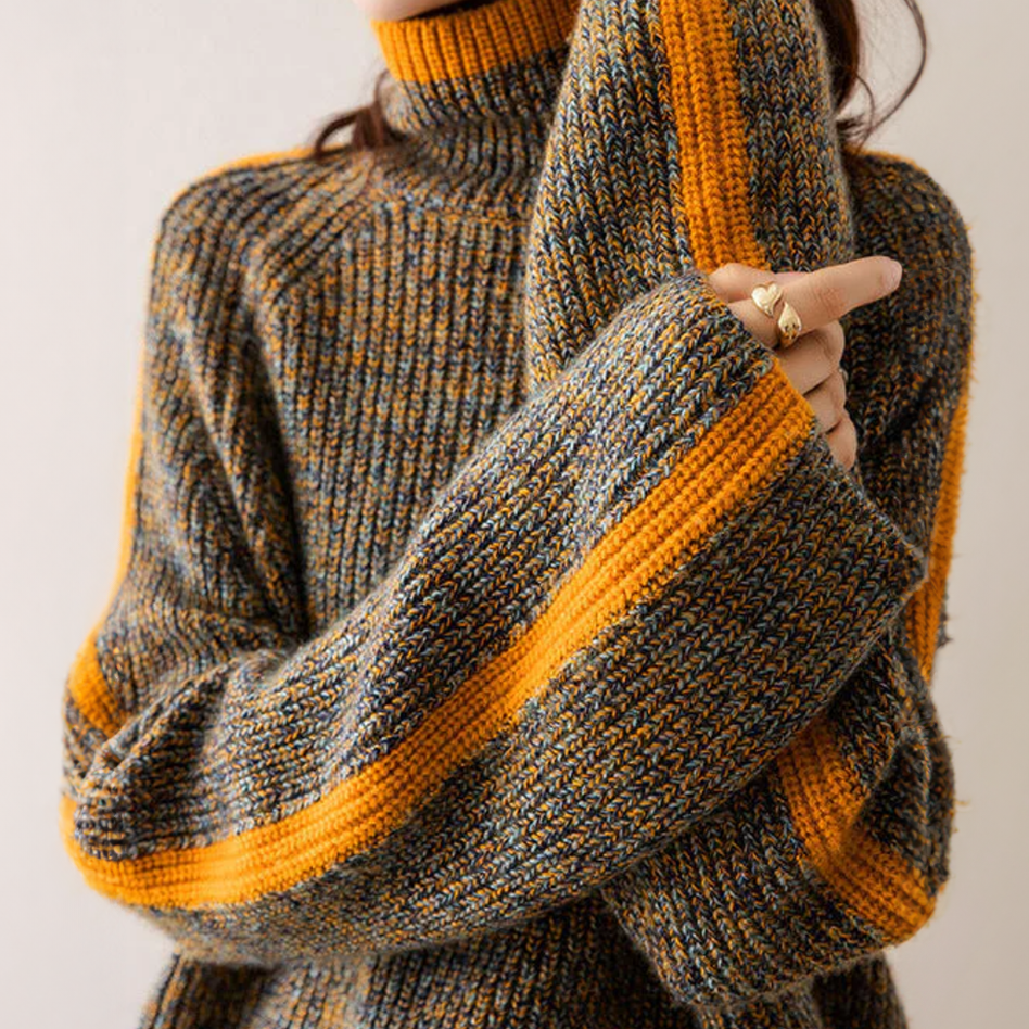 Avery – Gebreide coltrui met contraststrepen