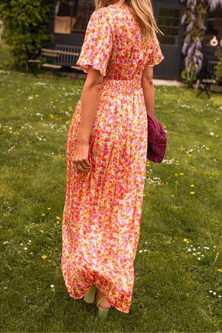 Lina – Zomerse Maxi Jurk met Bloemenprint