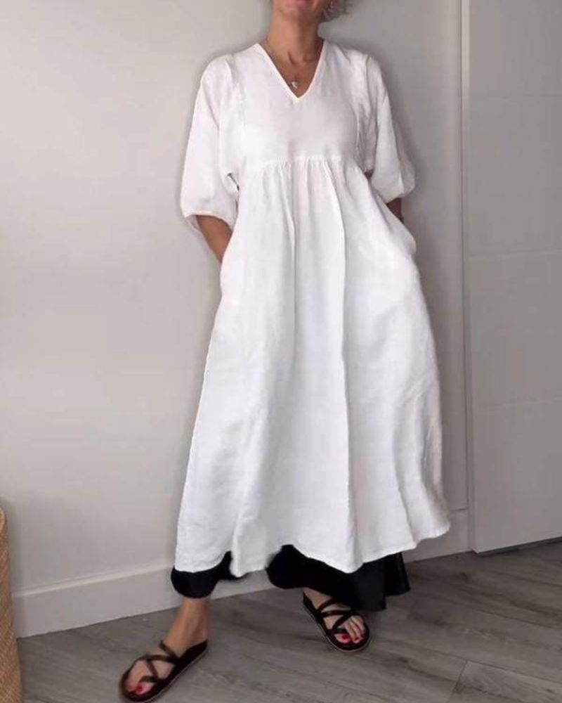 ELAENE - MAXI-JURK MET V-HALS