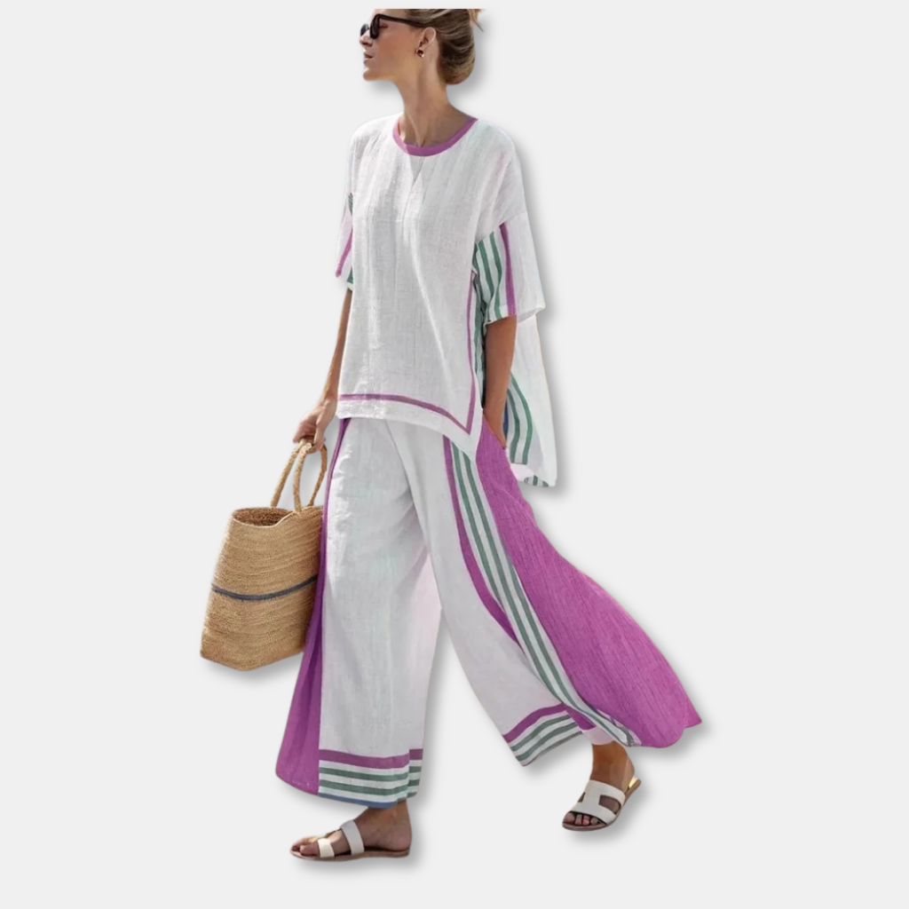 Beatriz | Bamboe Linnen Stripe Set