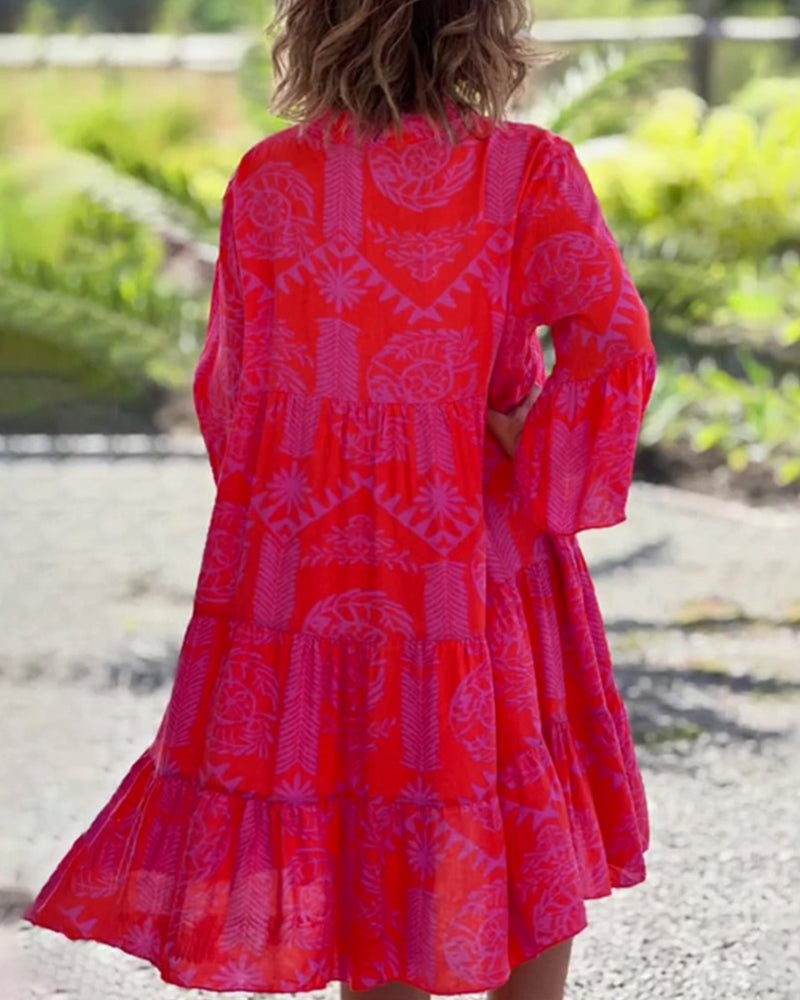 SARA – BOHO LOOSE JURK MET 3/4 MOUWEN