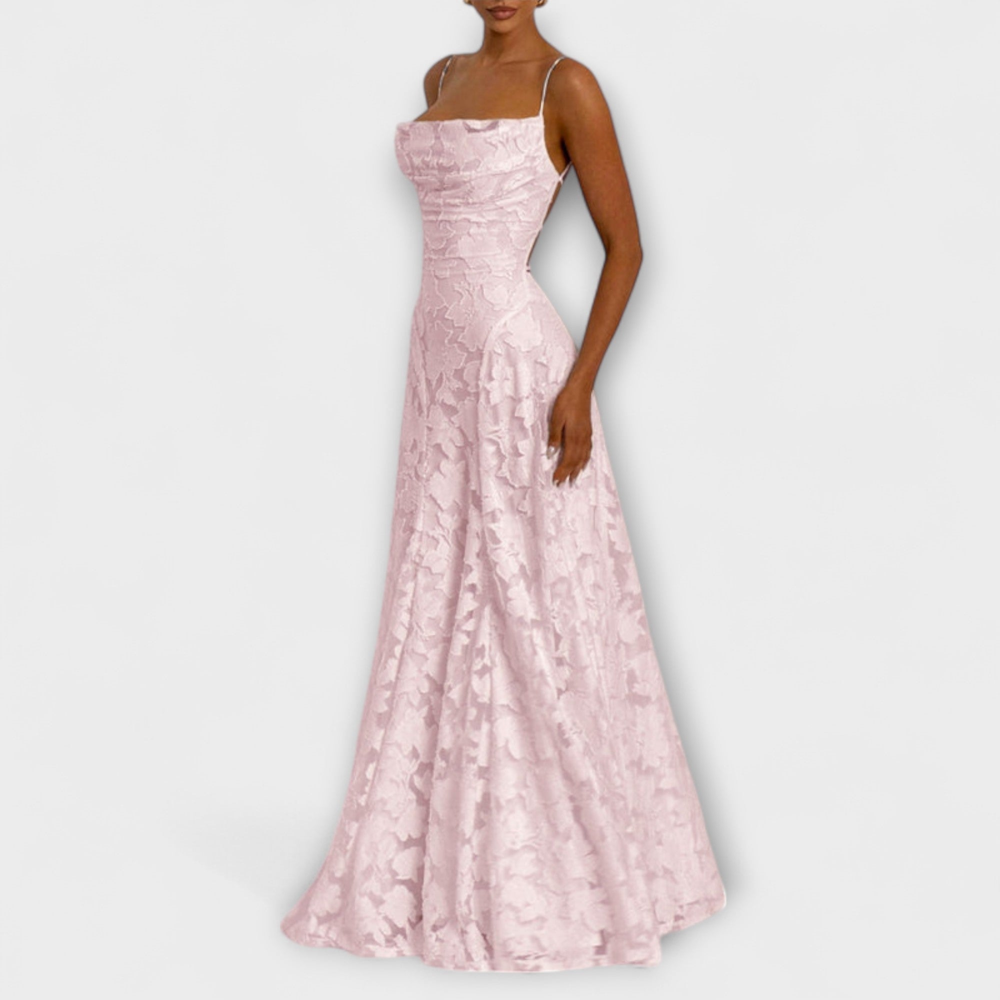 Emberly - Elegante Jacquard-Maxijurk