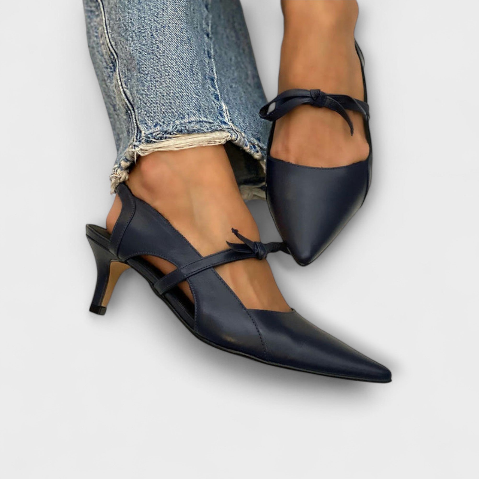 Katherine - Zwarte schoenen met lage hakken
