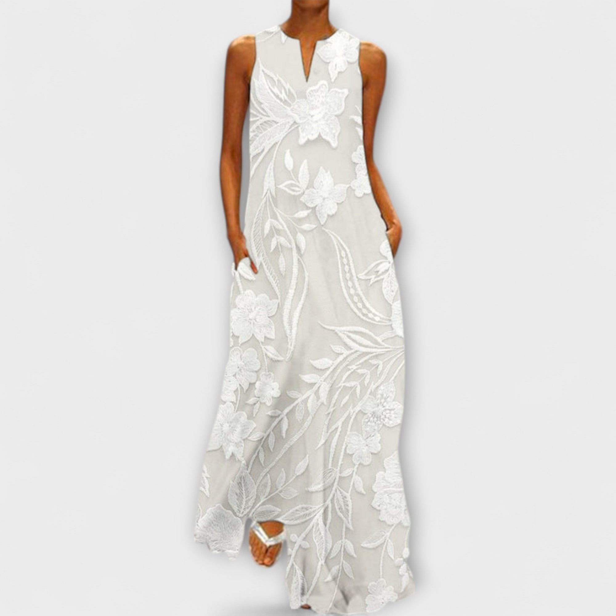 Camila – Botanische Maxidress Met Print