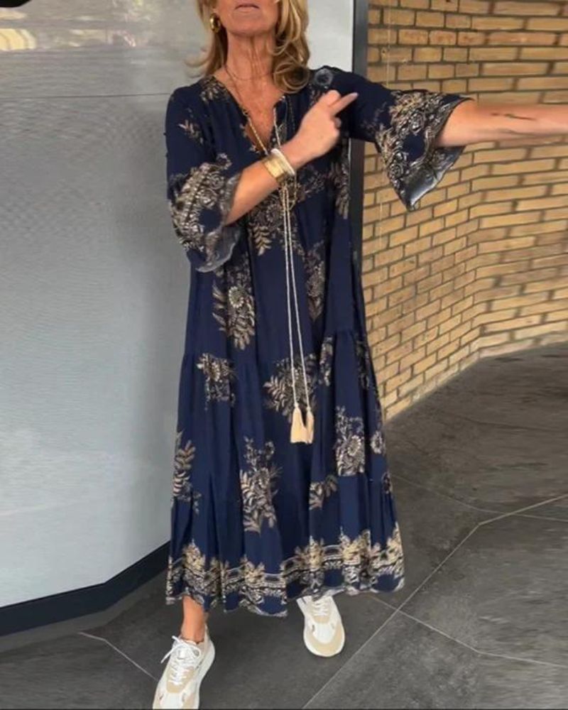 ANNE - CASUAL VINTAGE V-HALS JURK