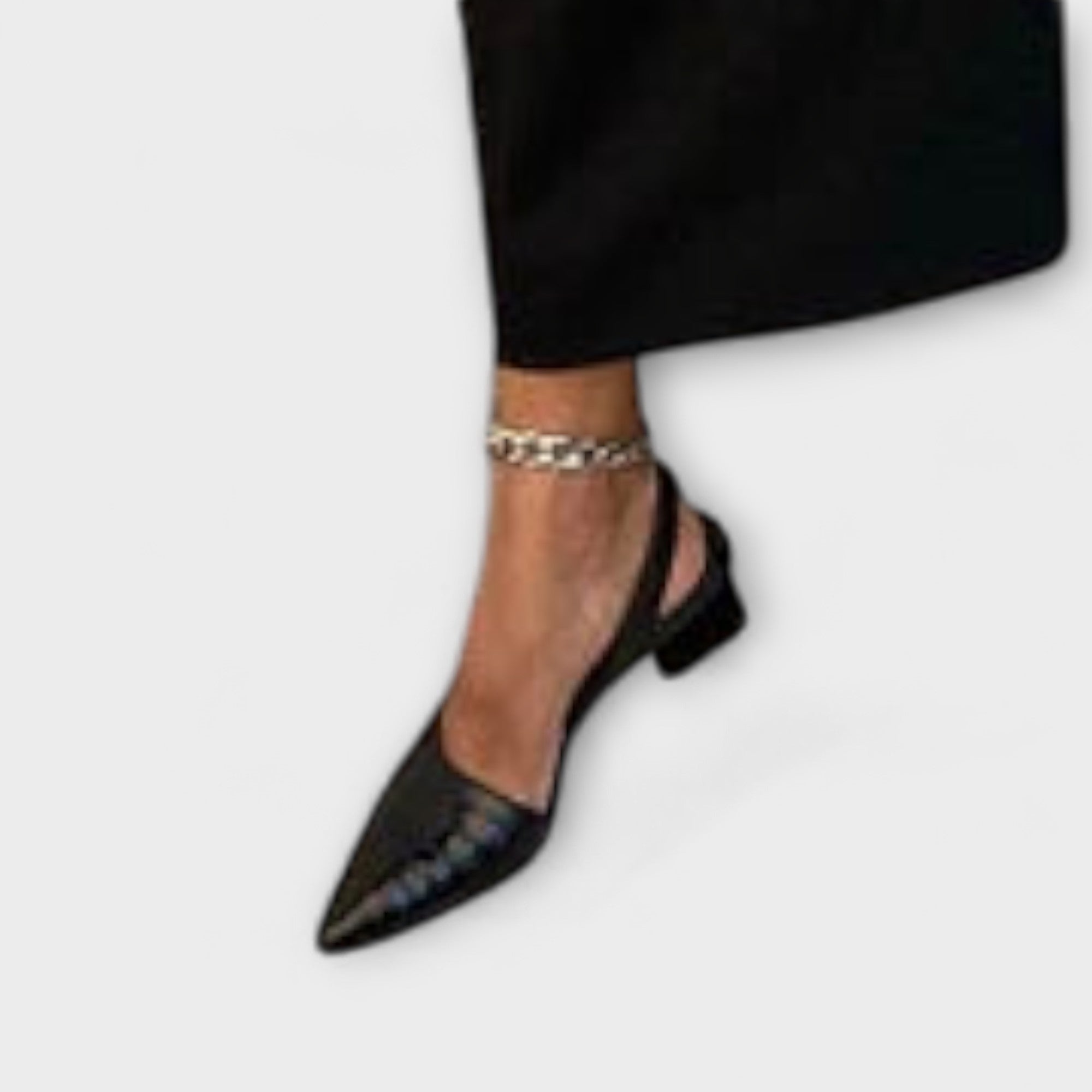 Bethany - Onregelmatige Slingbacks Met Chunky Hakken