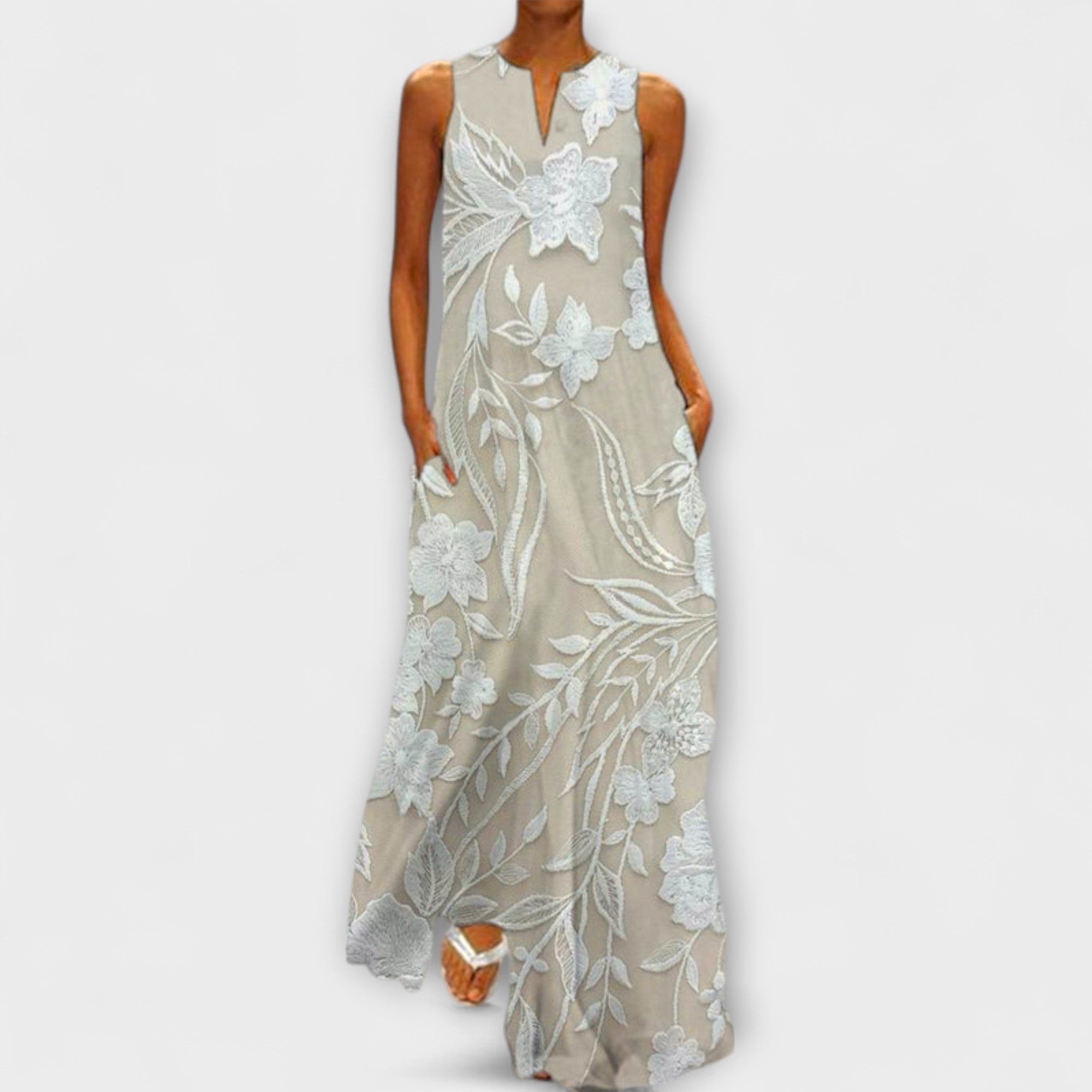 Camila – Botanische Maxidress Met Print