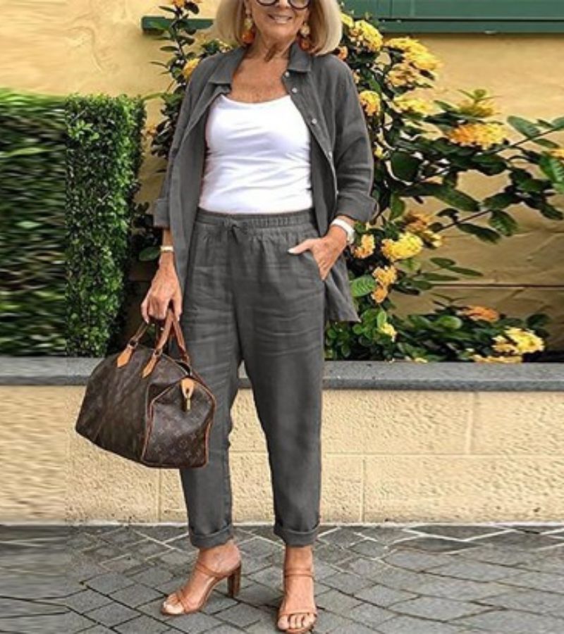 Nola – Luchtige set met overhemd en broek