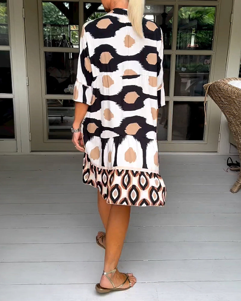 Mira™ Dress – Luchtige Jurk met Grafisch Motief