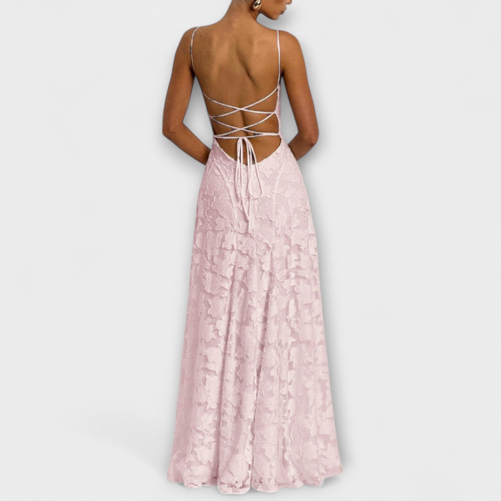 Emberly - Elegante Jacquard-Maxijurk